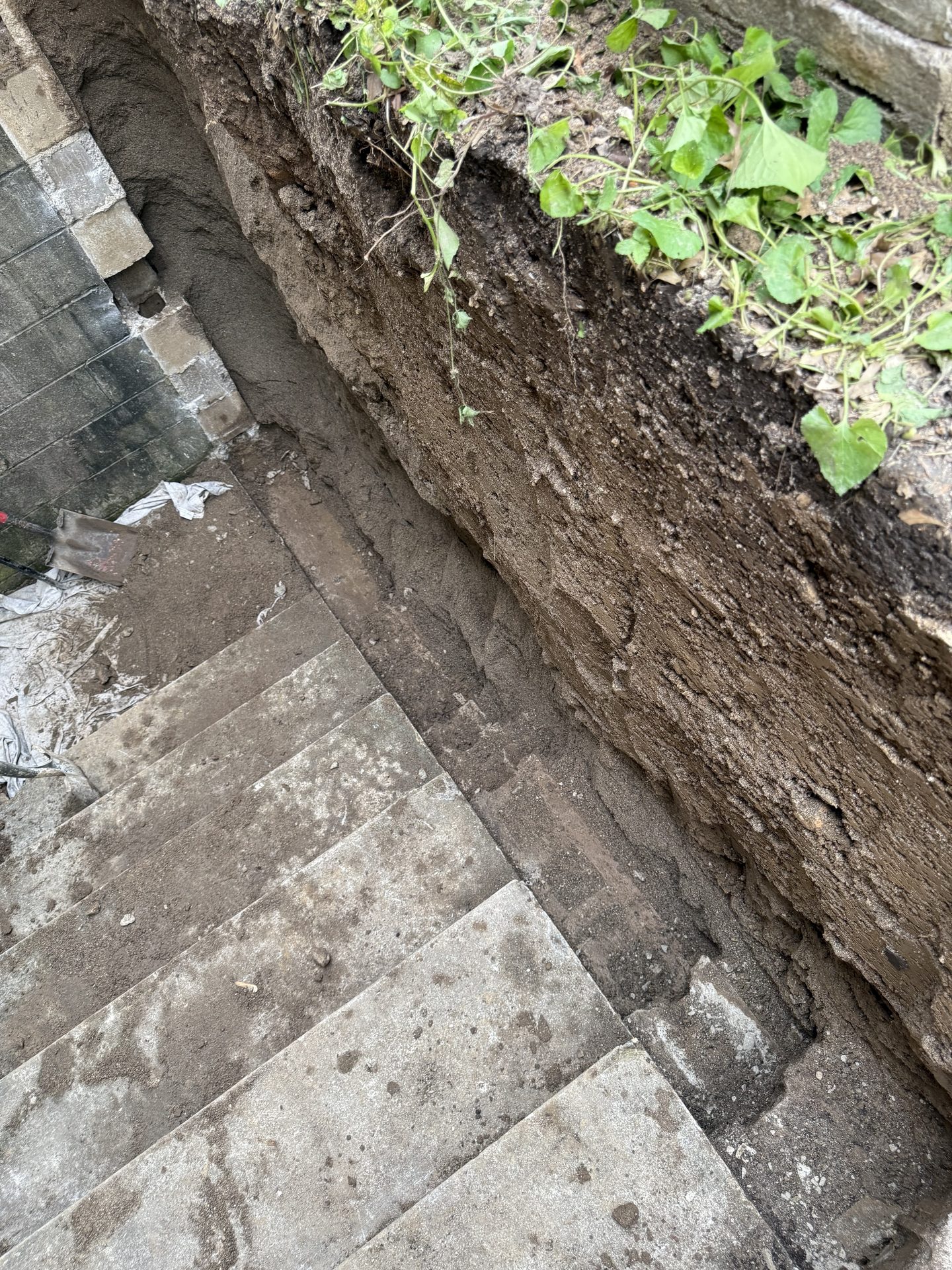 Masonry foundation and stair work in progress in Indianapolis, IN Masonry foundation and stair work in progress in Indianapolis, IN