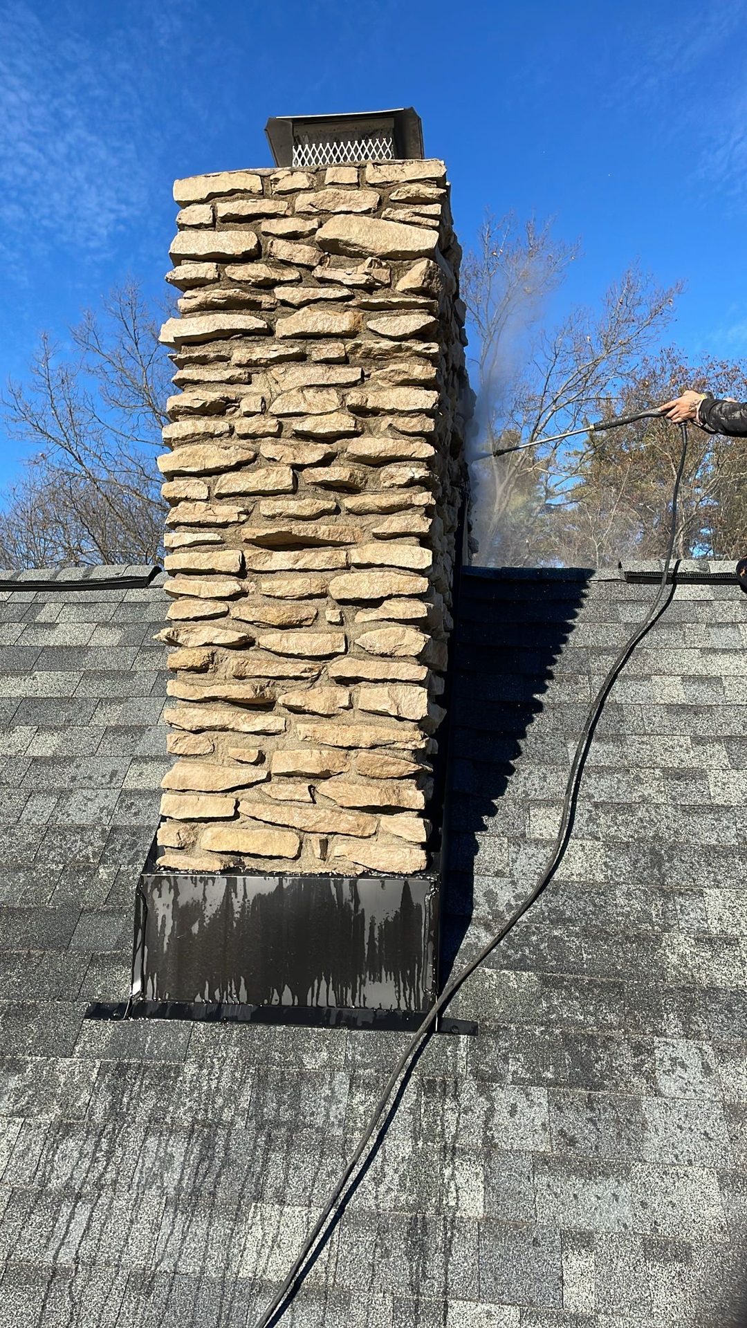 Stacked stone chimney cleaning and masonry care in Indianapolis, IN Stacked stone chimney cleaning and masonry care in Indianapolis, IN